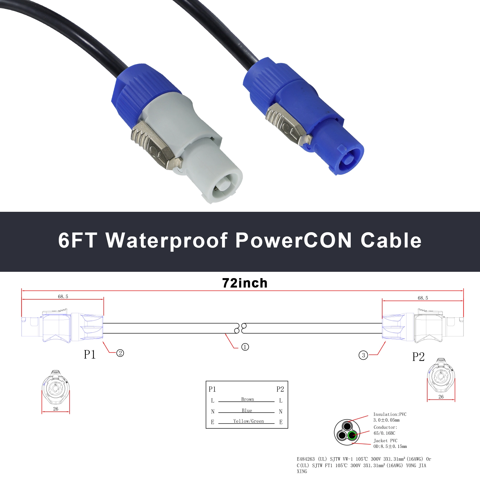 powercon power cable