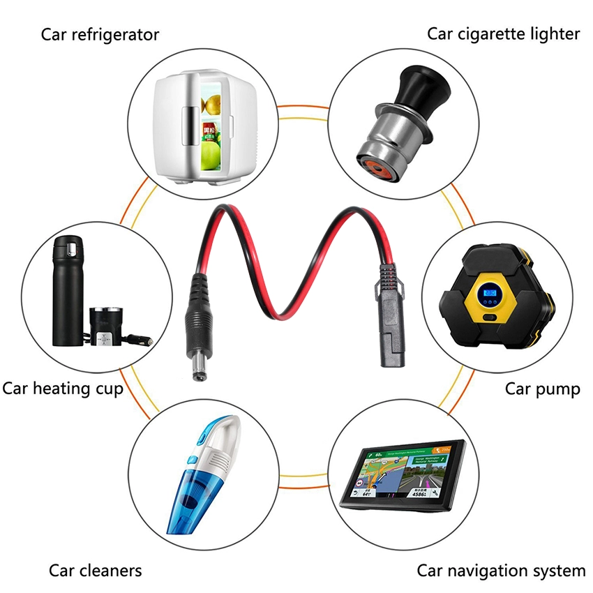 SAE to DC 5.5mm x 2.1mm Adapter