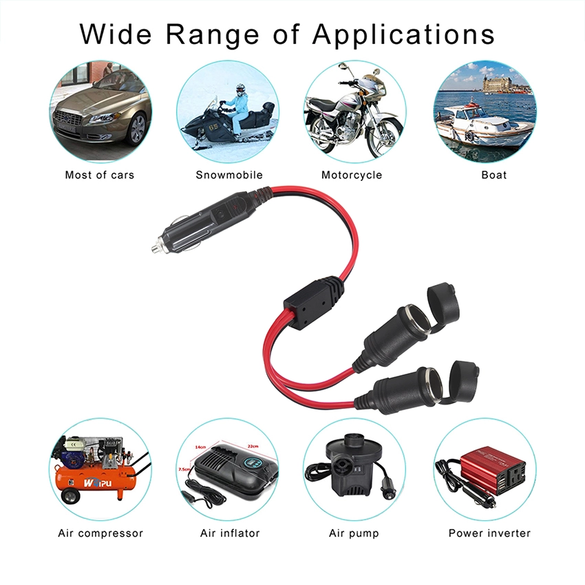 2-Way Cigarette Lighter Splitter (Y-Cable)