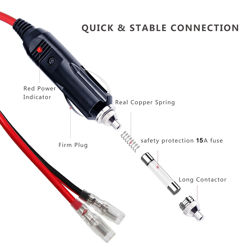 Cigarette Lighter Plug to Spade Terminals
