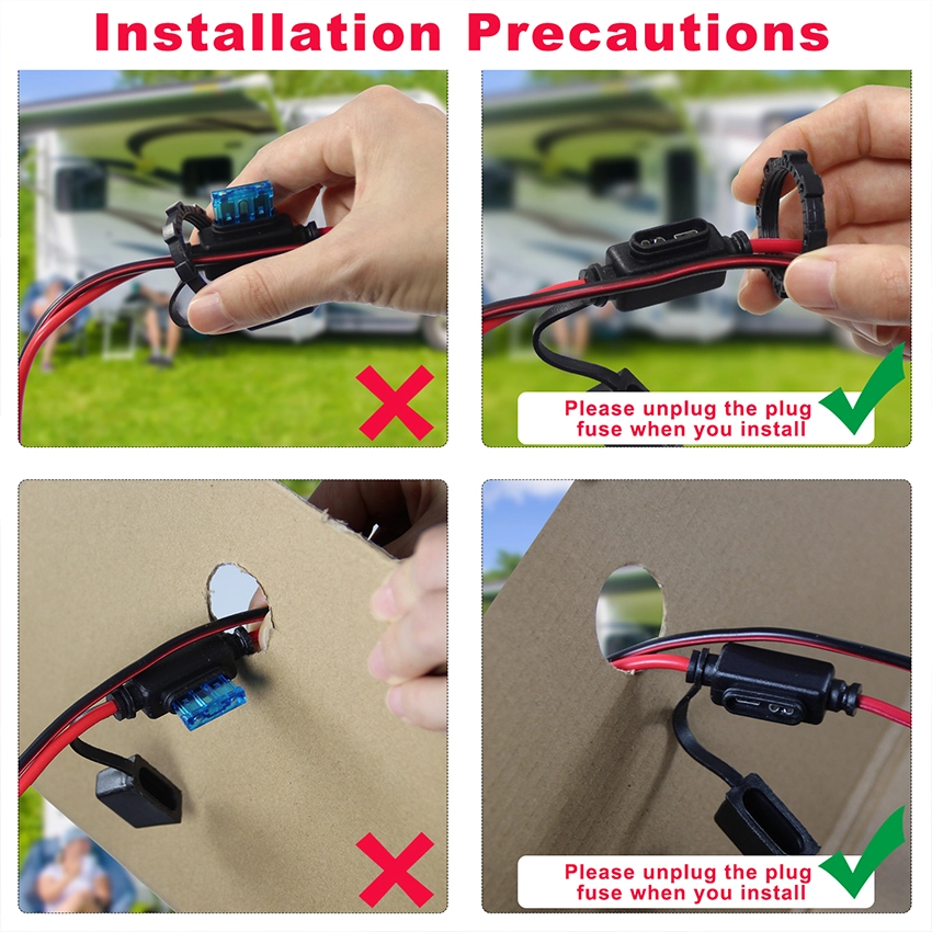 12V Car Female Socket with Fuse and Eyelet Terminal