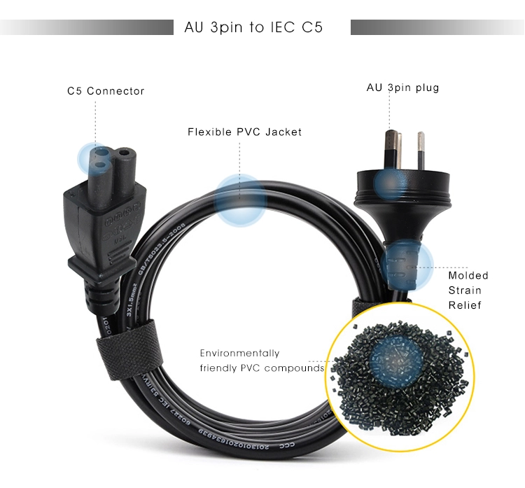 AS/NZS 3112 to IEC C5 Power Cord AS/NZS 3112 to IEC C5 Power Cord