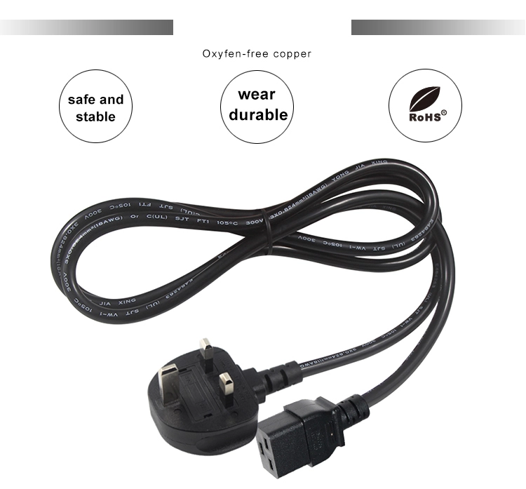 BS1363 to C19 Server Power Cord