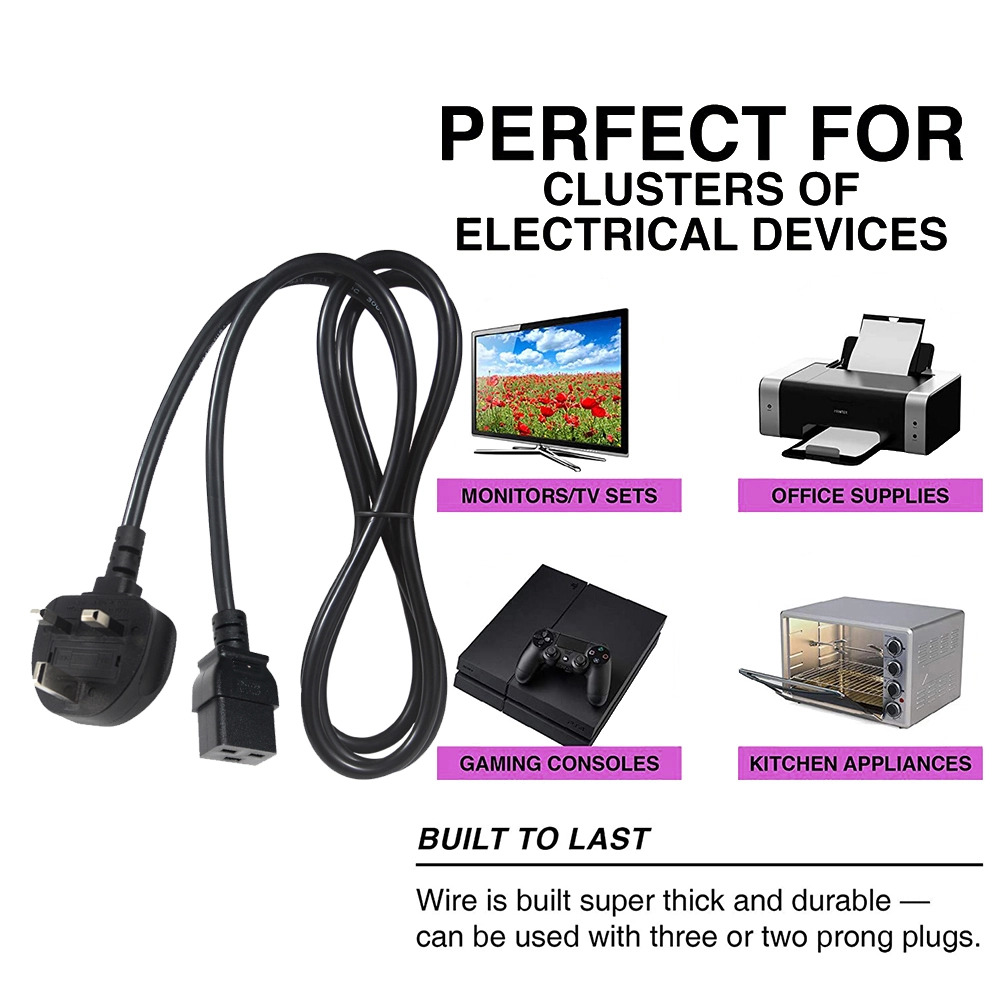 BS1363 to C19 Server Power Cord