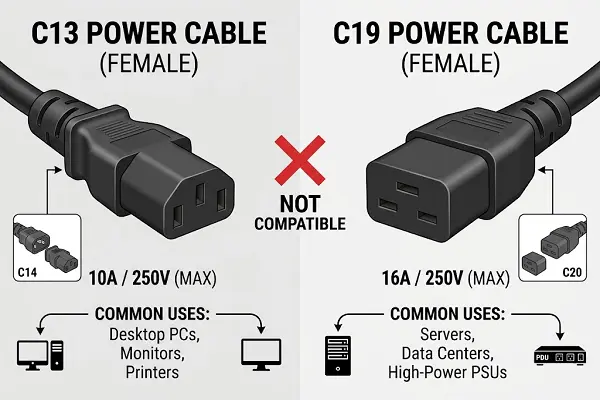 C13 and C19 power cable C13 and C19 power cable