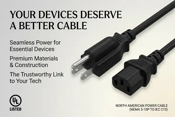 Universal Computer Replacement Power Cable Universal Computer Replacement Power Cable
