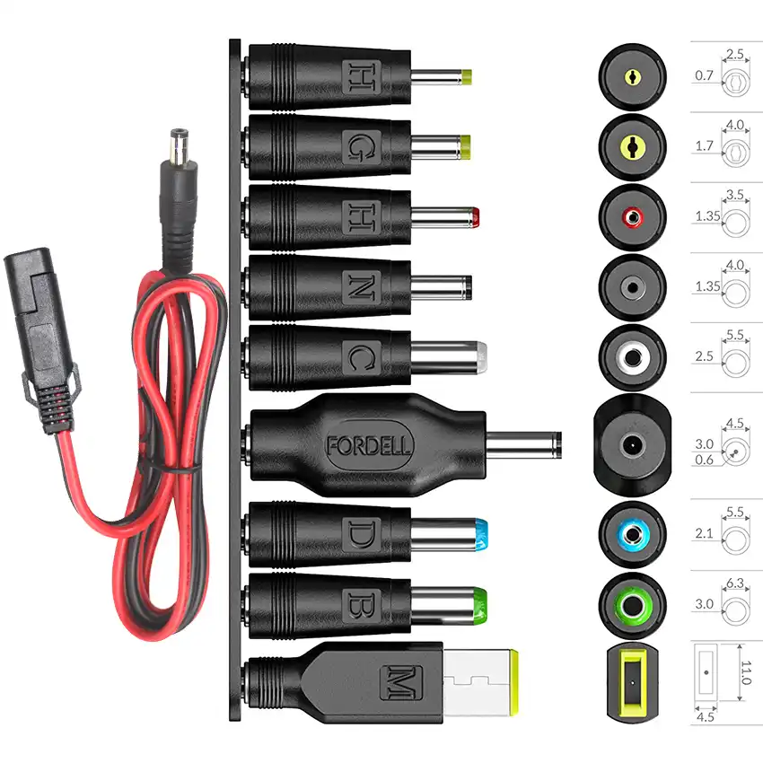 SAE to DC 5.5mm x 2.1mm adapter