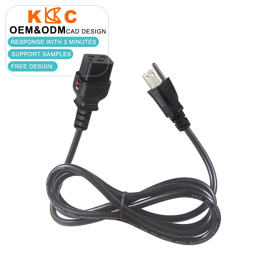 NEMA 5-15P to Locking IEC 60320 C19 Power Cord
