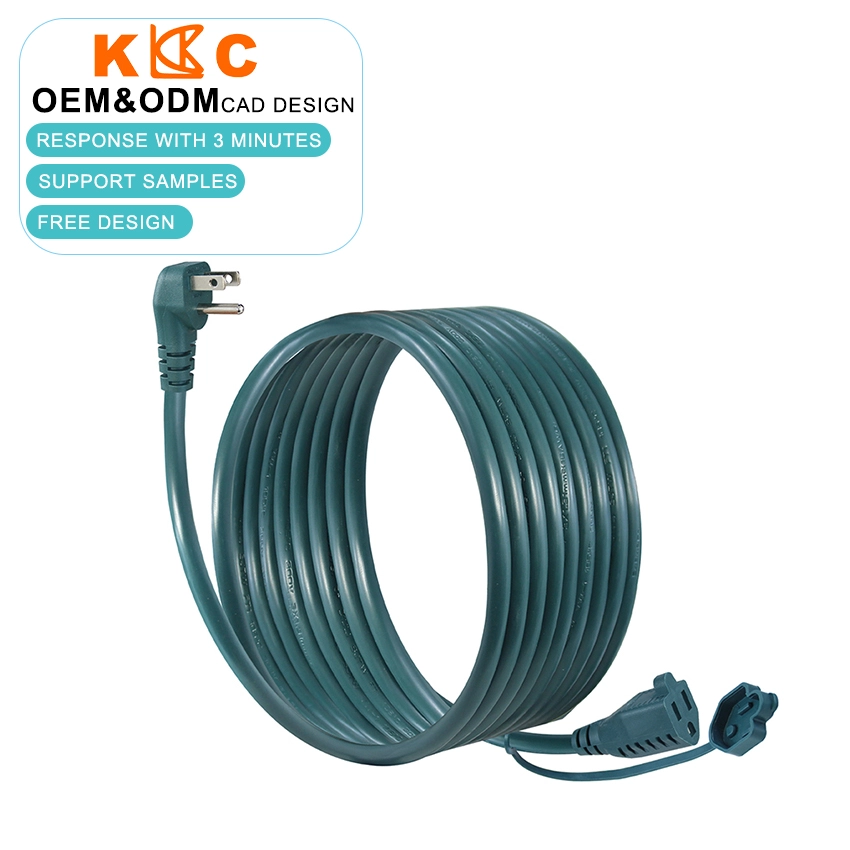 Green NEMA 5-15P to 5-15R Extension Cord