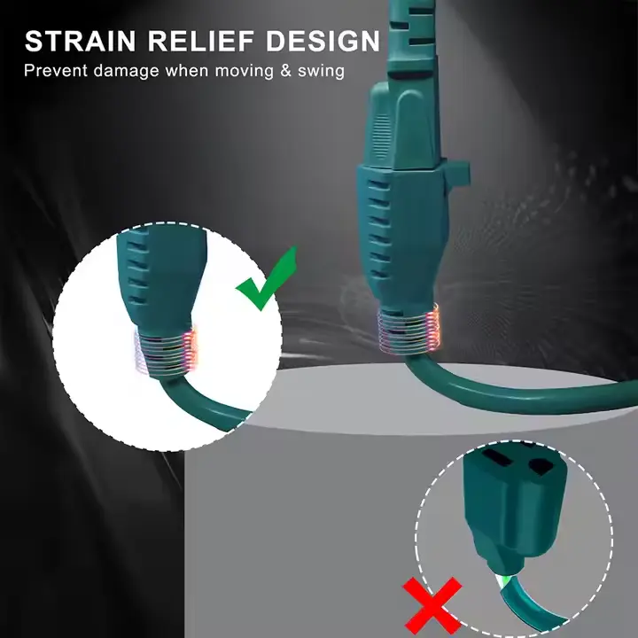 Green NEMA 5-15P to 5-15R Extension Cord (Male to Female) Green NEMA 5-15P to 5-15R Extension Cord (Male to Female)