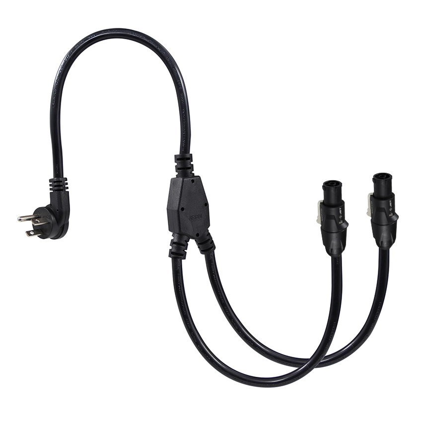 NEMA 5-15P to Dual powerCON TRUE1 TOP Y Splitter Power Cord