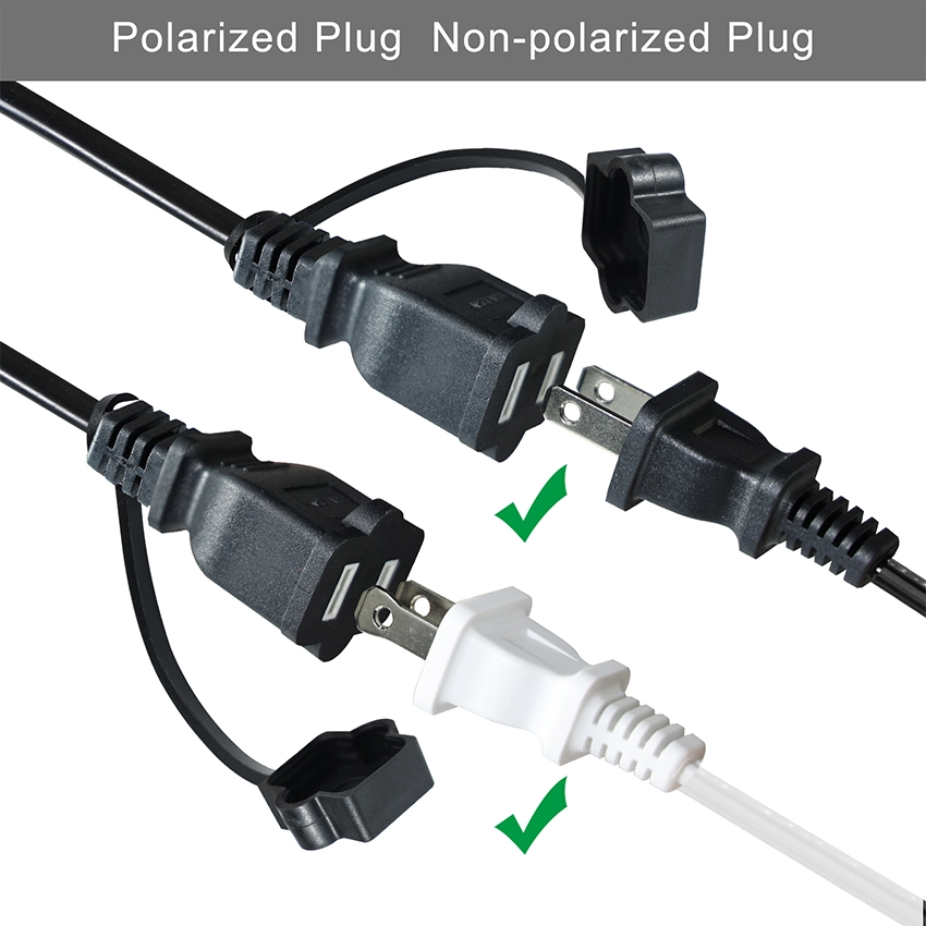 90-Degree Angled NEMA 1-15P to 4-Way 1-15R Power Splitter Cord with Safety Dust Covers