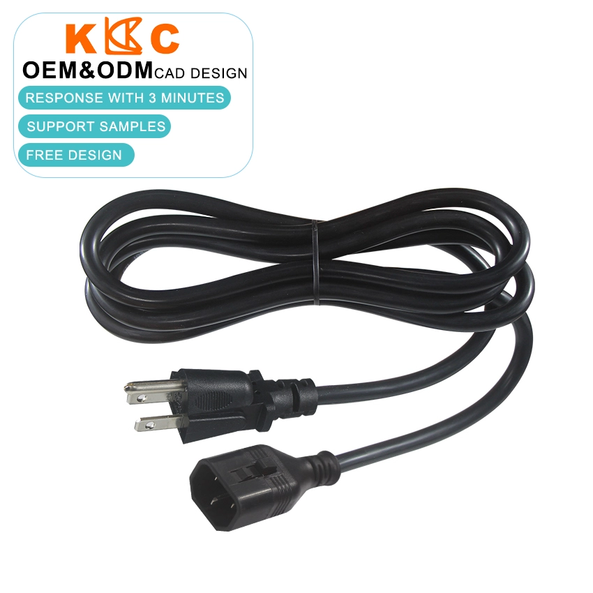 NEMA 5-15P to Locking IEC320 C14 Power Cord