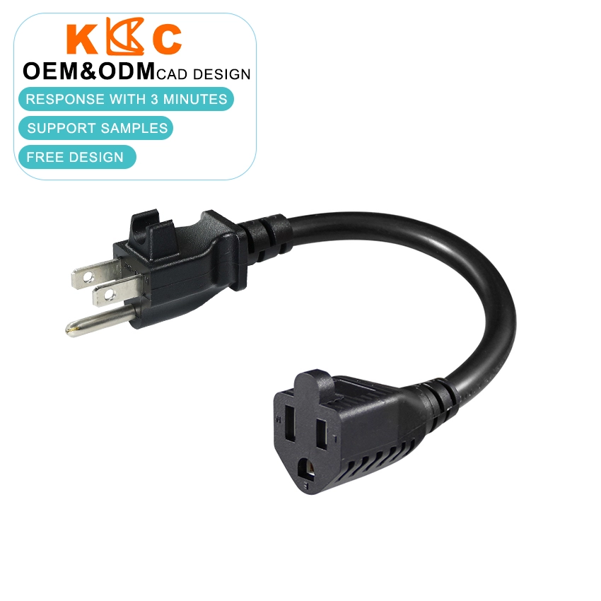 NEMA 5-15P to NEMA 5-15R Power Extension Cord with Cable Clip NEMA 5-15P to NEMA 5-15R Power Extension Cord with Cable Clip