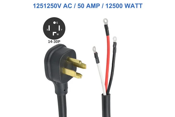 NEMA 14-30P pigtail power cord