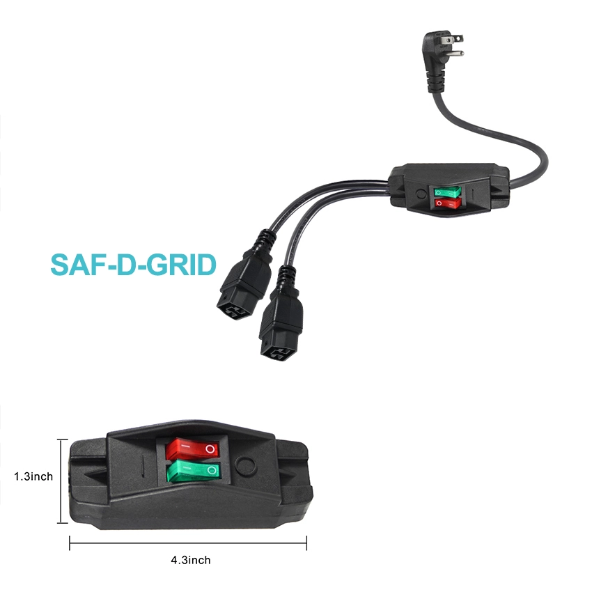 NEMA 5-15P to Dual Saf-D-Grid Power Cord with Switch