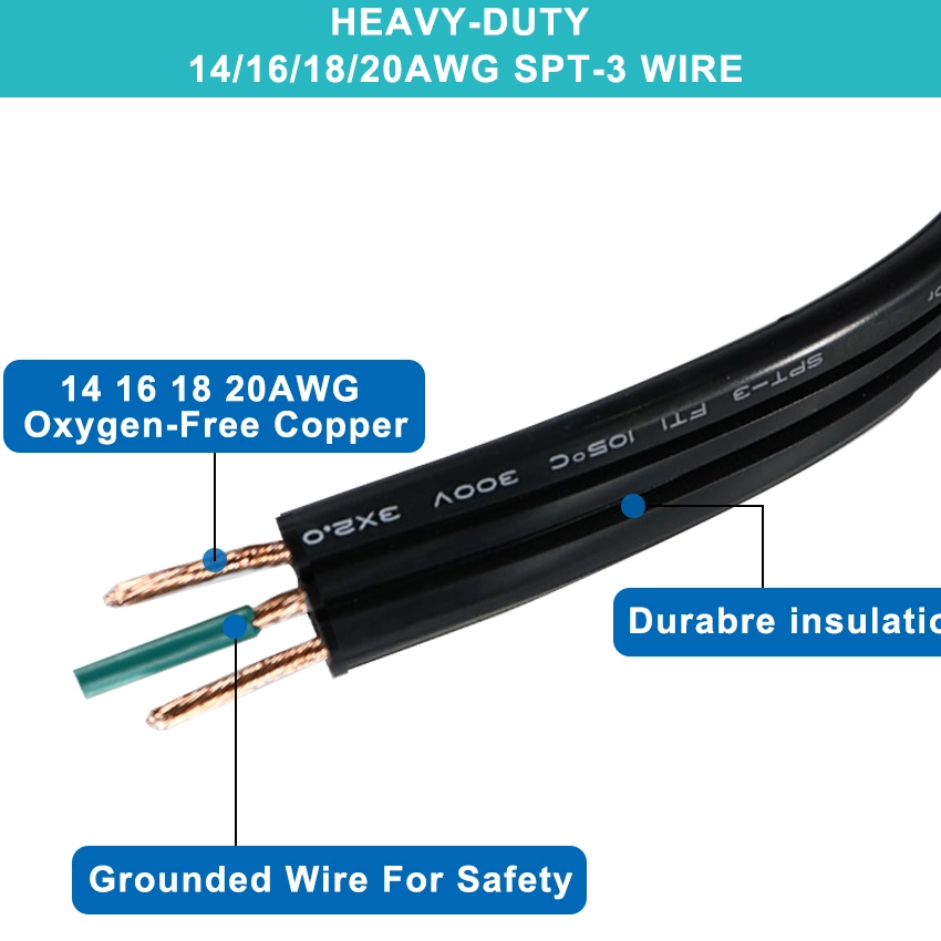 NEMA 5-15P to Crimp Terminals Flat Pigtail Power Cord NEMA 5-15P to Crimp Terminals Flat Pigtail Power Cord
