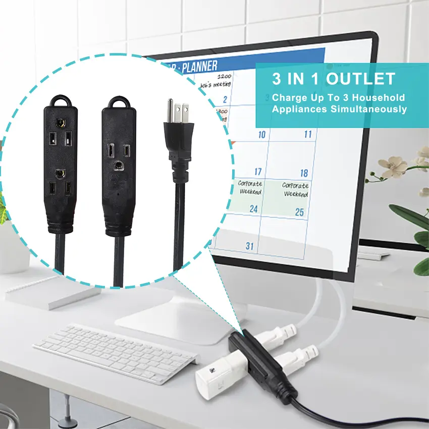 NEMA 1-15P to Multi-Outlet NEMA 1-15R Indoor Extension Cord NEMA 1-15P to Multi-Outlet NEMA 1-15R Indoor Extension Cord