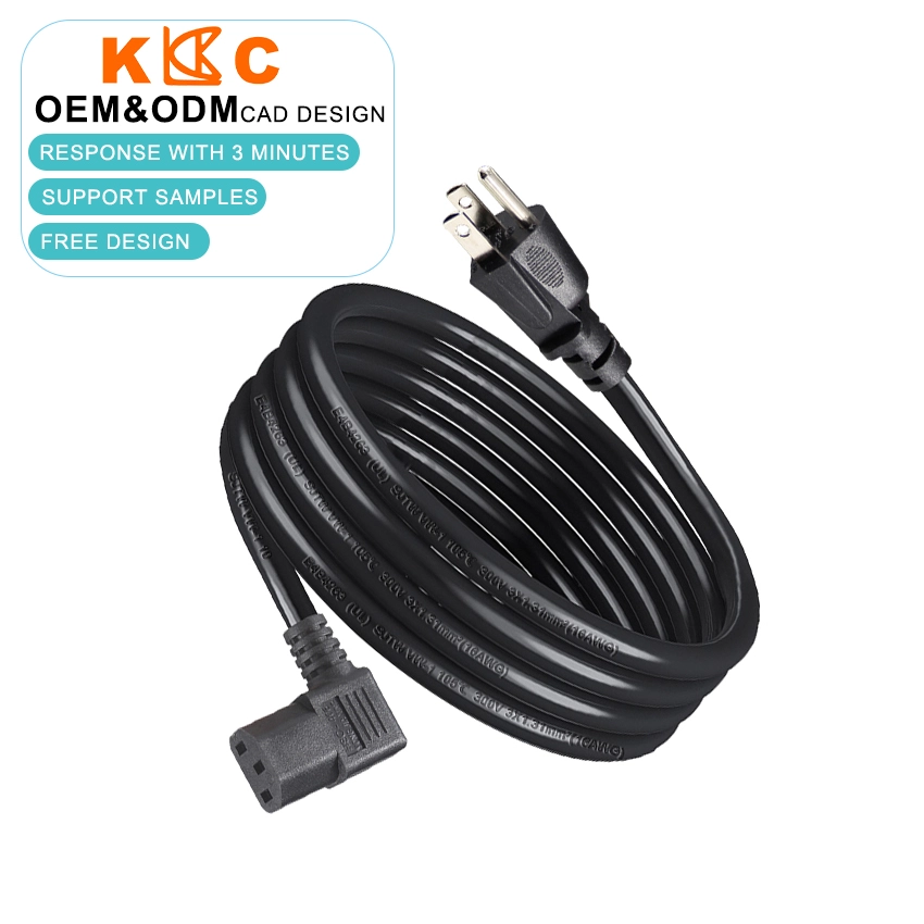 NEMA 5-15P to Right Angle IEC C13 Power Cord
