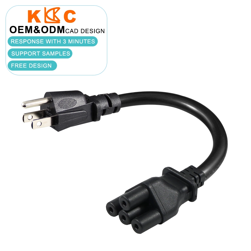 NEMA 5-15P to 4-Hole "Plum Blossom" Style Female Power Cord NEMA 5-15P to 4-Hole "Plum Blossom" Style Female Power Cord