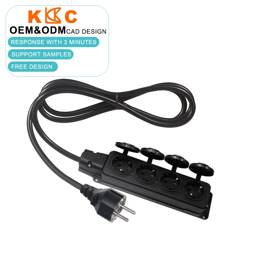 Outdoor IP44 4-Gang European Extension Socket with Covers