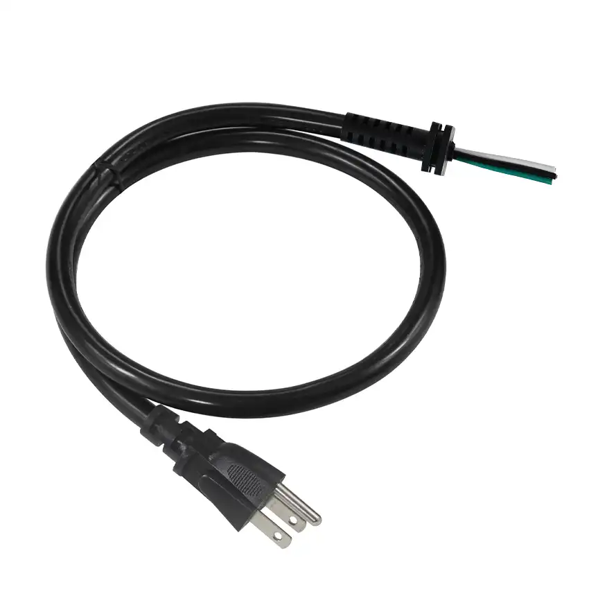 NEMA 5-15P to Stripped End Power Cord with Strain Relief