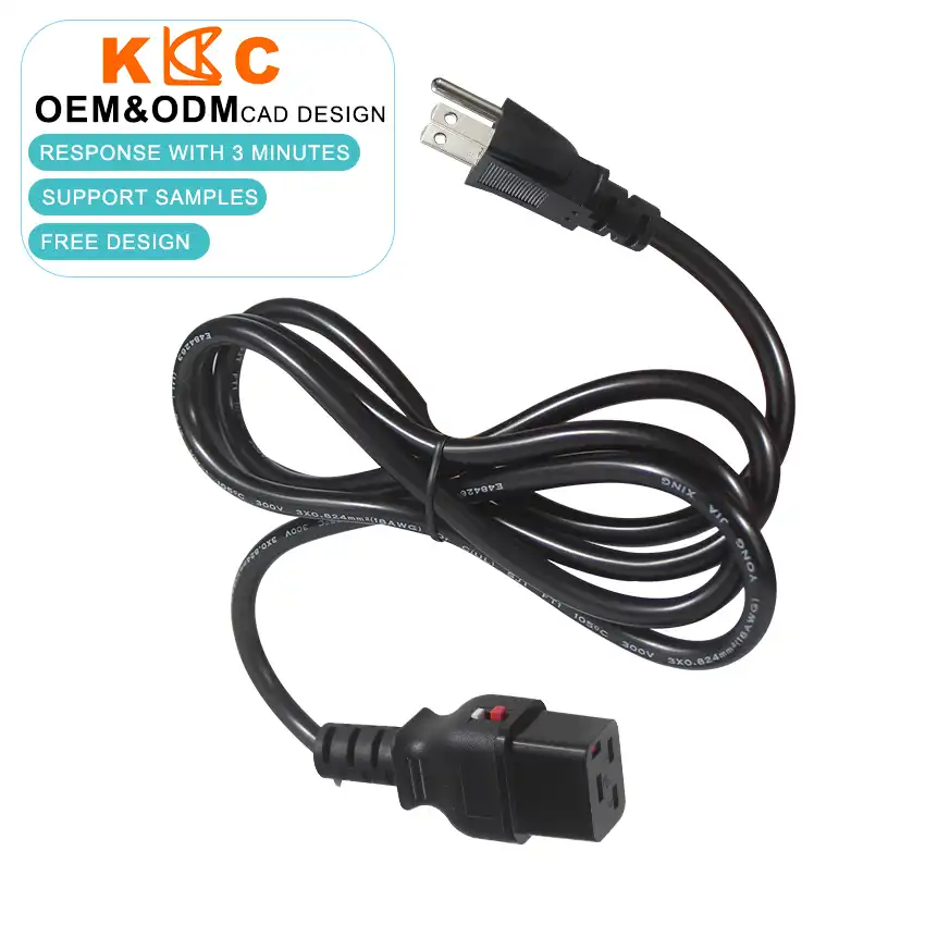  NEMA 5-15P to Locking IEC 60320 C19 Power Cord