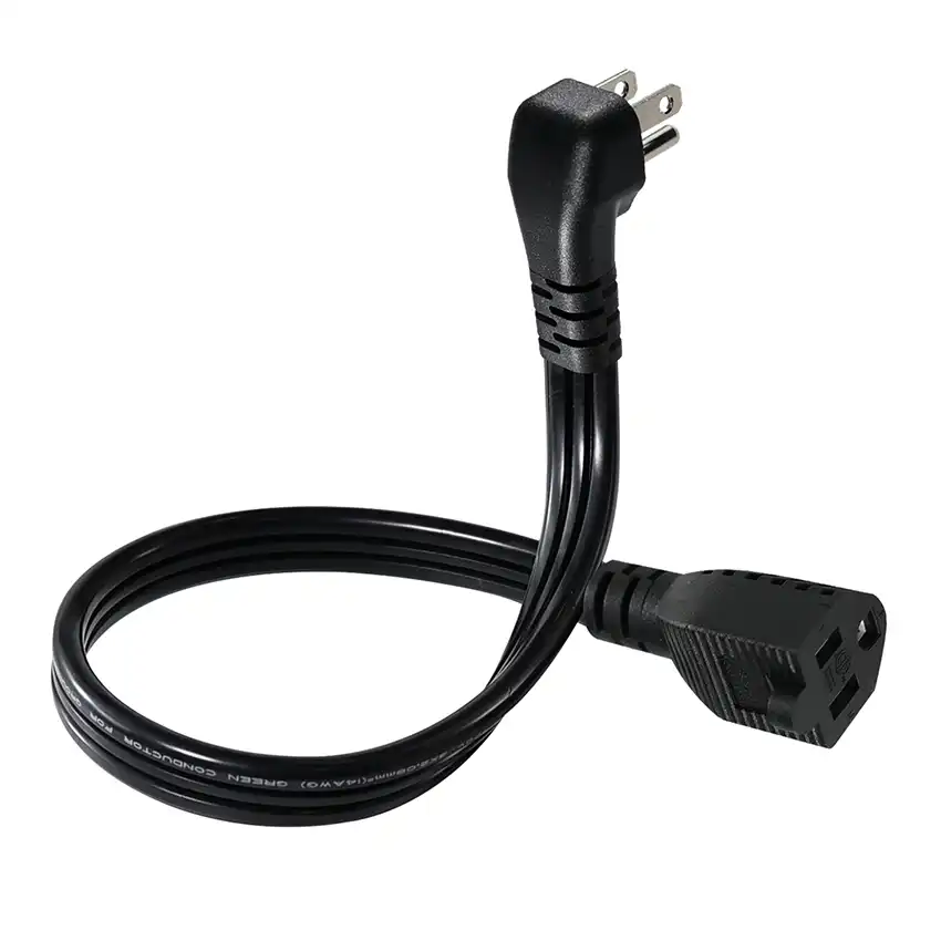  Low Profile Angled NEMA 5-15P to 5-15R Extension Cord